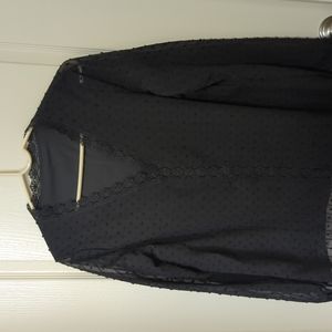 Black sheer lined blouse